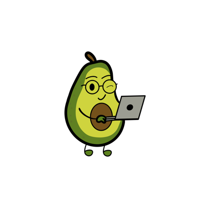 Geek Avocado with Laptop Sticker