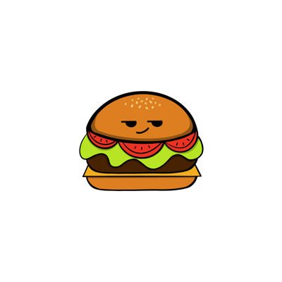 Smirk Burger Sticker